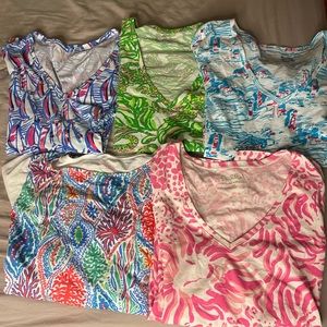 Lilly Pulitzer bundle shirts 5 pieces all size large like new condition